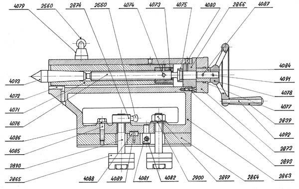 Креслення задньої бабки токарно-гвинторізного верстата SN-32 SN-32 Креслення задньої бабки токарно-гвинторізного верстата SN-32